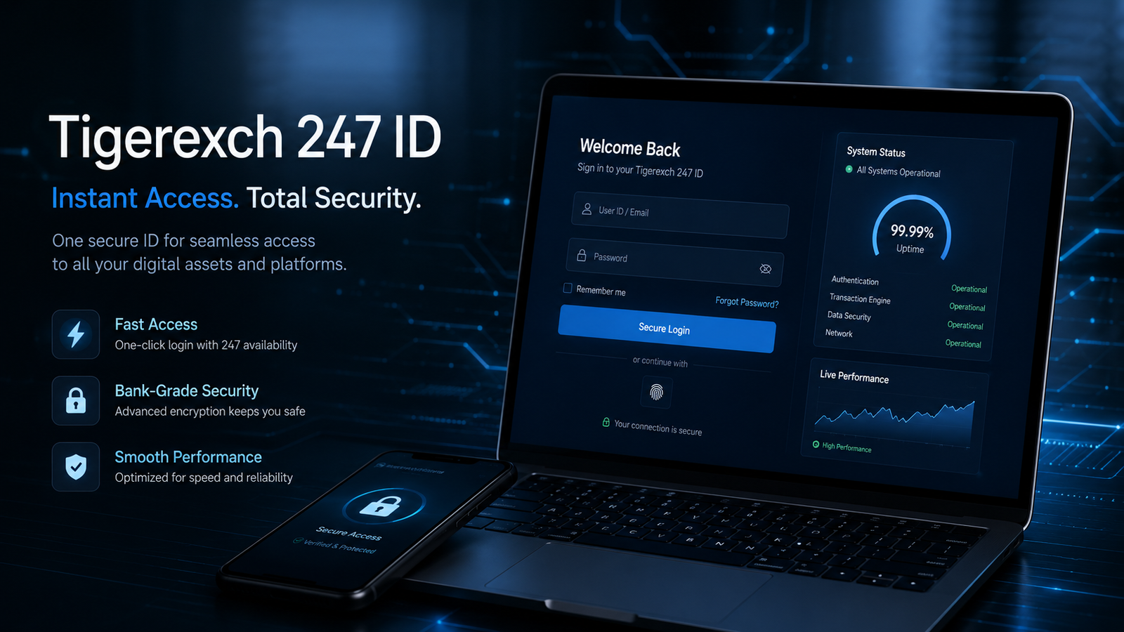 Tigerexch 247 ID secure login dashboard with fast access and security features