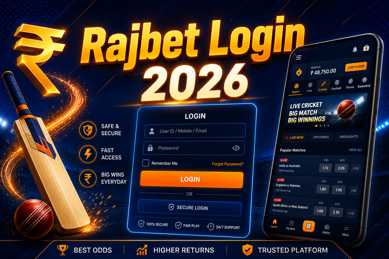 Rajbet login 2026 official betting account access India