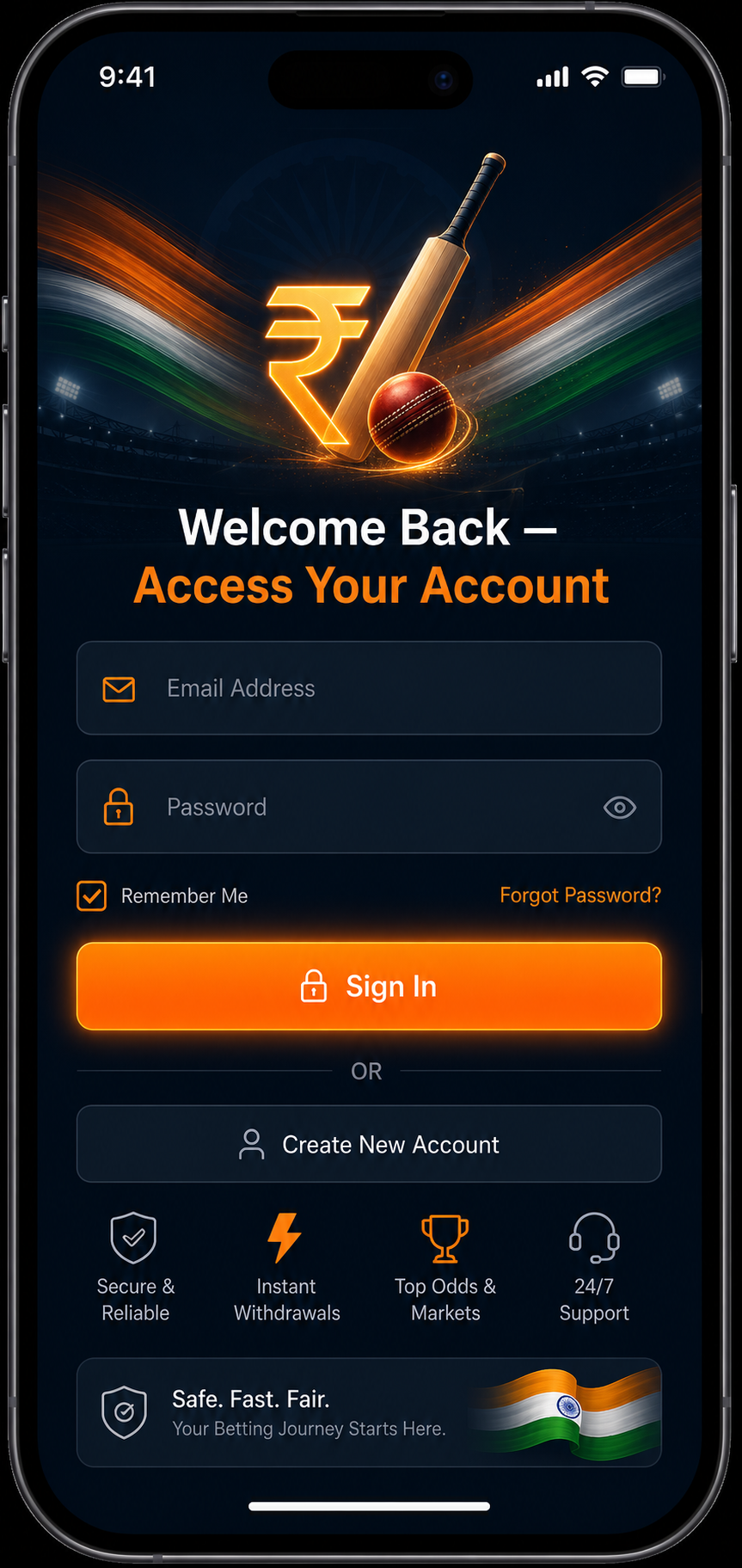 Rajbet official site sign in page on mobile India 2026