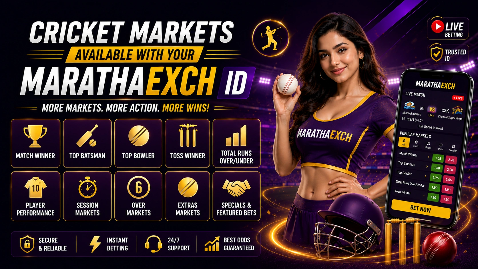 Cricket Markets Available with Your MarathaExch ID
