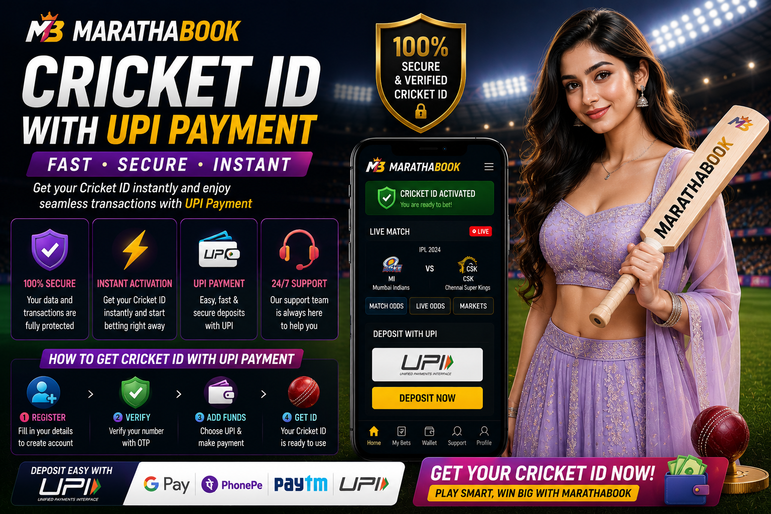 Cricket ID With UPI Payment