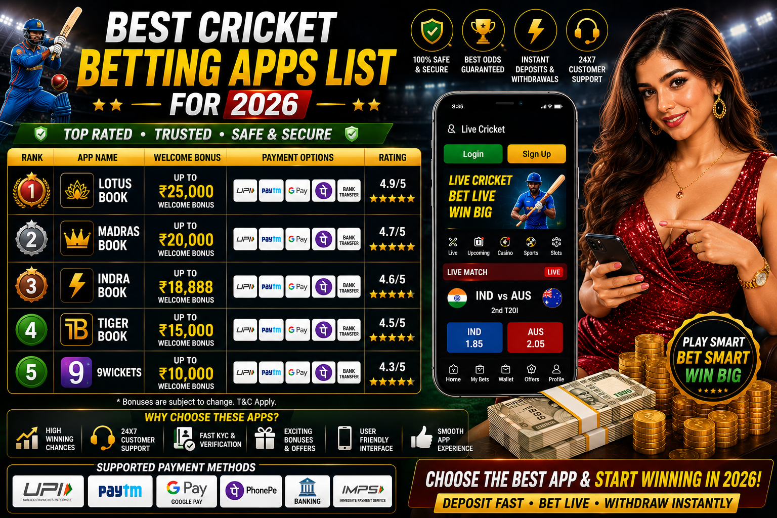 Best Cricket Betting Apps List for 2026